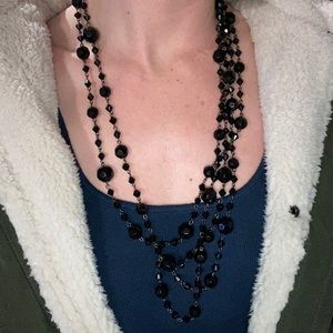 Black three tiered necklace